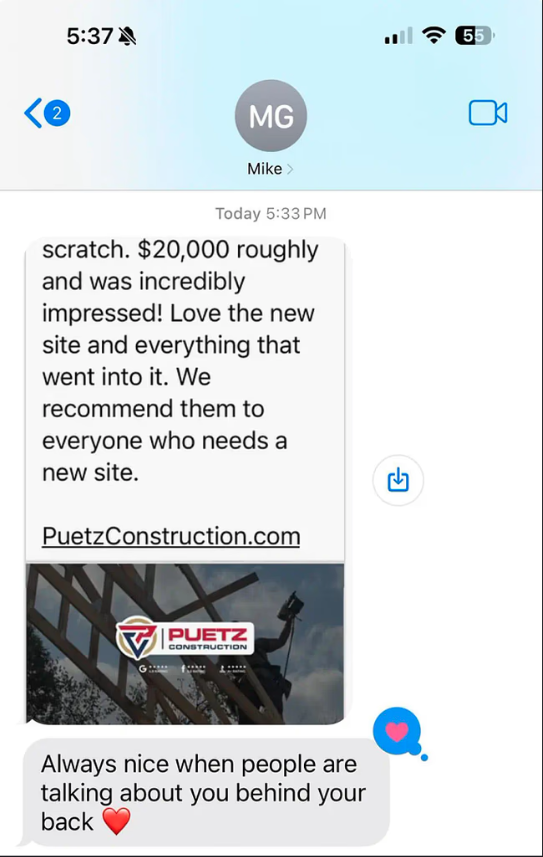 Puetz Construction website